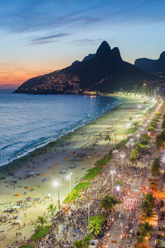 Rio de Janeiro, Brazil, Ipanema Beach at dusk