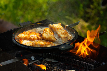 fish on the grill