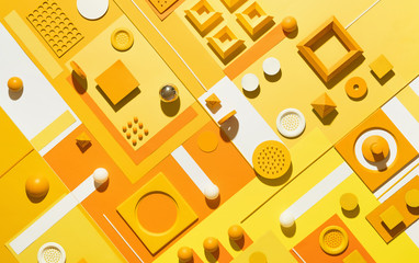 yellow abstract geometric composition/still life.