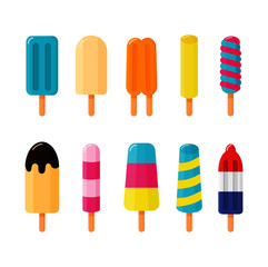 collection of ice cream isolated on white background. vector illustration.