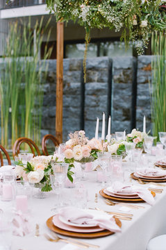 Elegant Outdoor wedding place setting