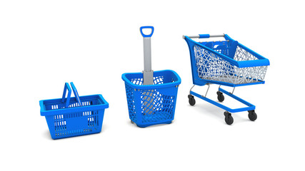 3D illustration of Set of shopping trolleys © vexworldwide