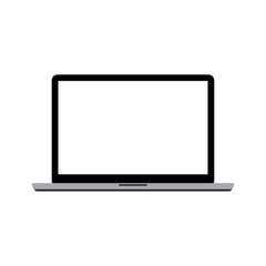 realistic black laptop computer display Isolated on white background. Vector Illustration.