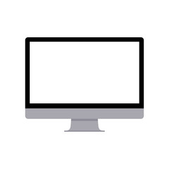 realistic black computer display Isolated on white background. Vector Illustration.