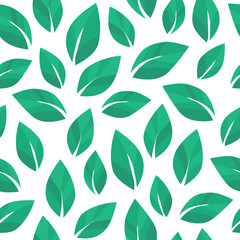 Stylish seamless pattern hand drawn leaves. Floral cute texture. Vector illustration for print, wrapping paper, design.