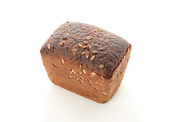 Rye bread isolated on white background. Bakery products