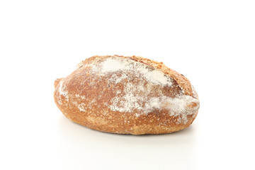 Wheat bread isolated on white background. Bakery products