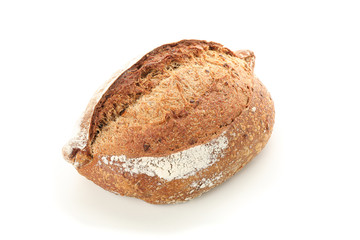 Wheat bread isolated on white background. Bakery products