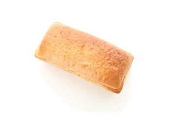 Wheat bread isolated on white background, top view. Bakery products