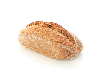 Wheat bread isolated on white background. Bakery products