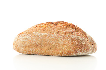 Wheat bread isolated on white background. Bakery products