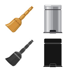 Isolated object of cleaning and service sign. Set of cleaning and household stock symbol for web.