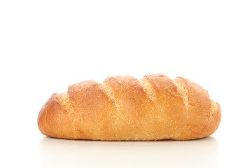 Wheat bread isolated on white background. Bakery products
