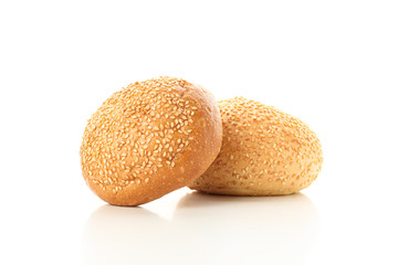 Buns isolated on white background. Bakery products