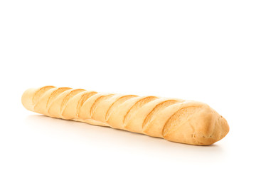 Baguette isolated on white background. Bakery products