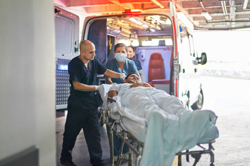 Ambulance bringing a patient