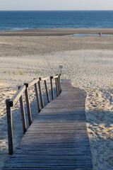 Beach on the East Frisian Island Juist in the North Sea, Germany, in morning light.