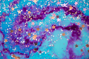 Unicorn Dreams Background Texture. Beautiful swirls of purple and tuquoise. Stars and sparkles. Dreams and wishes. All the happy things. Lose yourself inside the fantasy.
