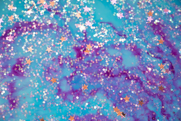 Unicorn Dreams Background Texture. Beautiful swirls of purple and tuquoise. Stars and sparkles. Dreams and wishes. All the happy things. Lose yourself inside the fantasy.