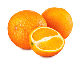 Whole orange fruit. Isolated on white background 