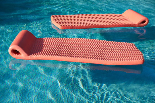 Pool Floats in swimming pool