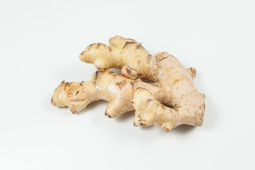 Ginger spice root - Zingiber officinale, photo on neutral background