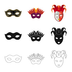 Vector illustration of luxury and celebration logo. Collection of luxury and hide  vector icon for stock.