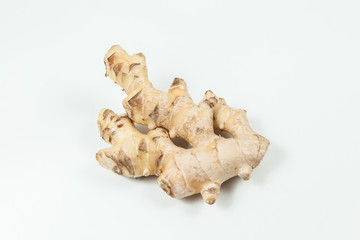 Ginger spice root - Zingiber officinale, photo on neutral background