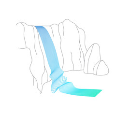 Vector illustration of waterfall cascade