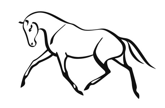 Vector logo of a trotting horse.