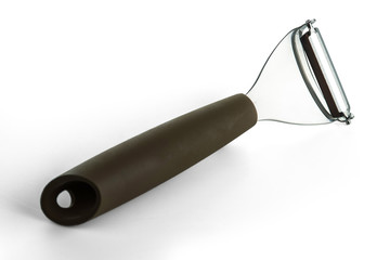 Knife for cleaning vegetables and fruits. Isolated on white background.