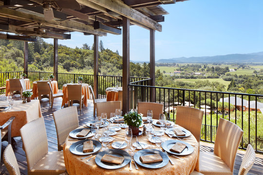 Restaurant Overlooking Napa Valley, California