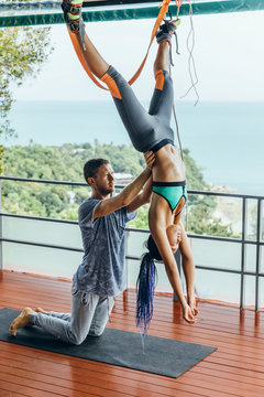 Woman doing alfagravity training