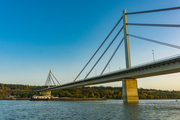 Freedom bridge (Most Slobode) upon the Danube river in Novi Sad, Serbia