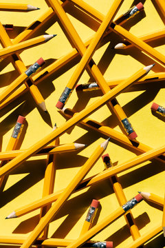 Layers Of Pencils Scattered On Paper