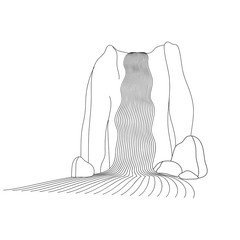 Vector illustration of waterfall cascade