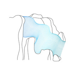 Vector illustration of waterfall cascade