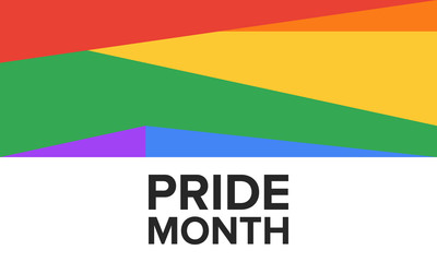 LGBT Pride Month in June. Lesbian Gay Bisexual Transgender. Celebrated annual. LGBT flag. Rainbow love concept. Human rights and tolerance. Poster, card, banner and background. Vector ilustration