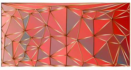Coral color premium background with luxury polygonal pattern
