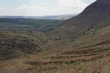 The panoramic mountain landscapes in Menengai Crater, Kenya