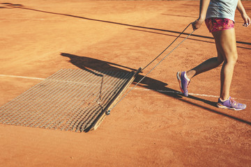 Aligning Clay Tennis Court