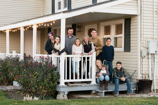 Three-generation Family Portrait at their farm