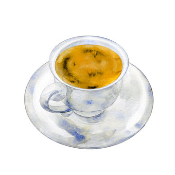 Watercolor illustration of coffee