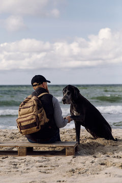 Dog Giving Pawn To Owner