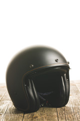 Vintage open face motorcycle helmet