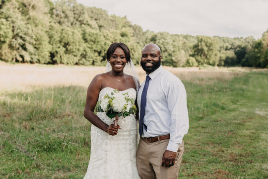 Bride And Stepfather Posed For Portrait