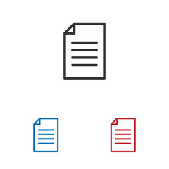 Document icon isolated on white background. Document icon in trendy design style. Document vector icon modern and simple flat symbol for web site, mobile app, UI.