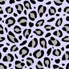 Snow leopard seamless vector pattern.Animal print.