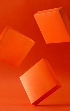 Funny orange box, designed on an orange background.
