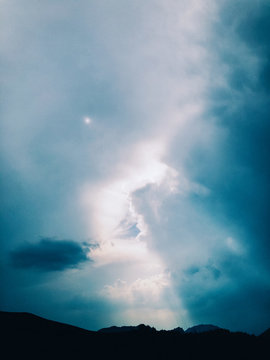 Dramatic Blue Sky With Midsummer Storm